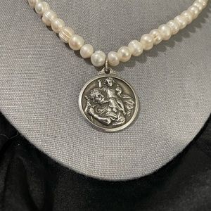 French Kande pearl necklace. 16 in